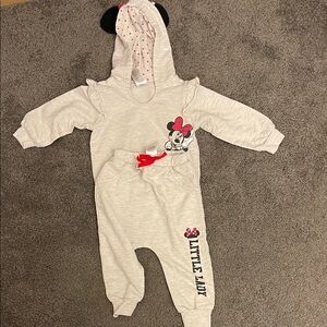 Disney Minnie Mouse Little Lady Cream Outfit with Red and Black Accents